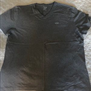 Lacoste grey v neck tee size XXL 100% pima cotton